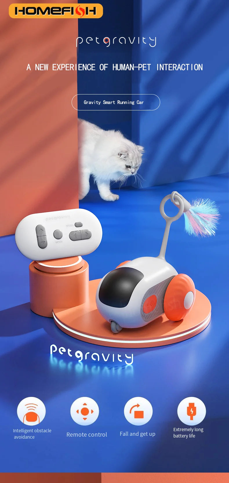 Smart Cat Car – Automatic & Remote-Controlled Pet Toy
