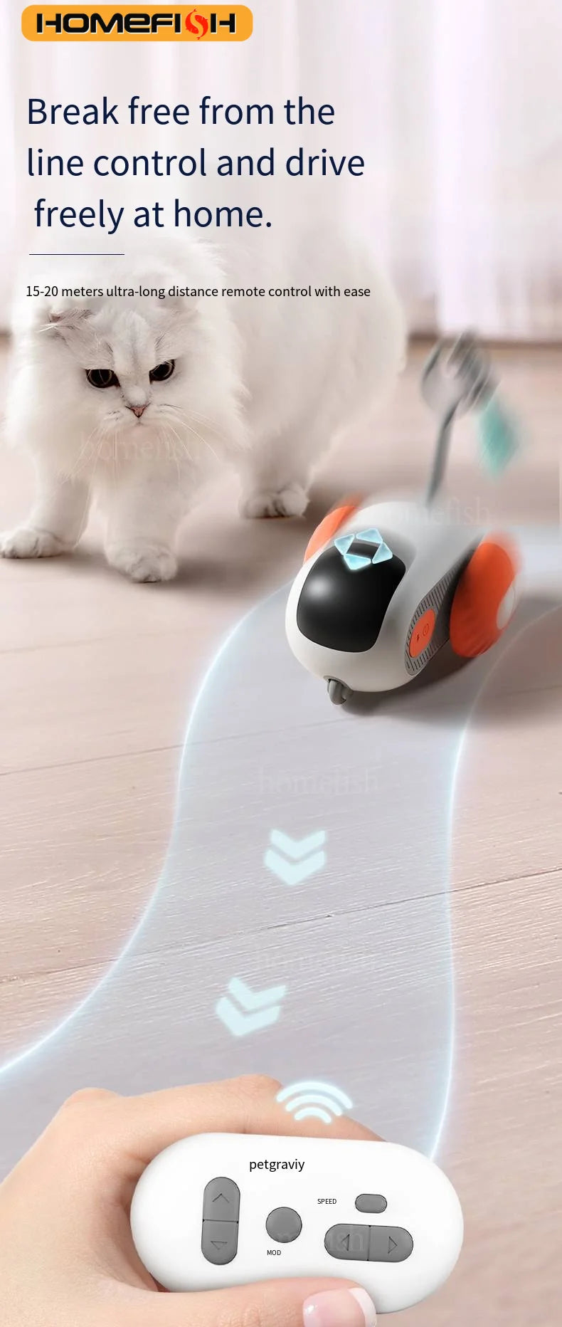 Smart Cat Car – Automatic & Remote-Controlled Pet Toy