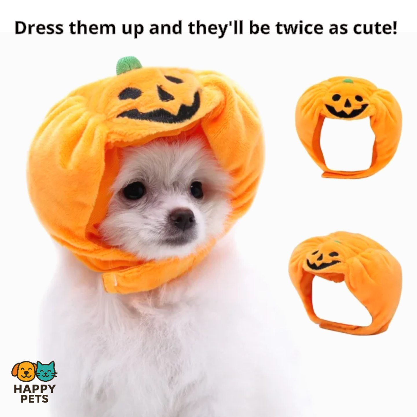 Pumpkin-shaped pet hat for Halloween